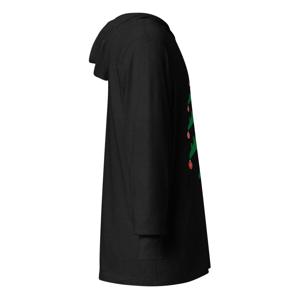 Airplane Christmas Tree Lightweight Hooded Long-Sleeve Tee - UNISEX - 2 COLORS