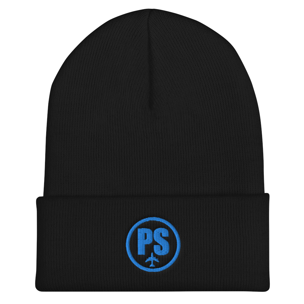 Passenger Shaming Embroidered Blue Thread Logo Cuffed Beanie - UNISEX - 4 COLORS