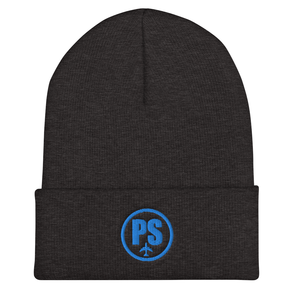 Passenger Shaming Embroidered Blue Thread Logo Cuffed Beanie - UNISEX - 4 COLORS