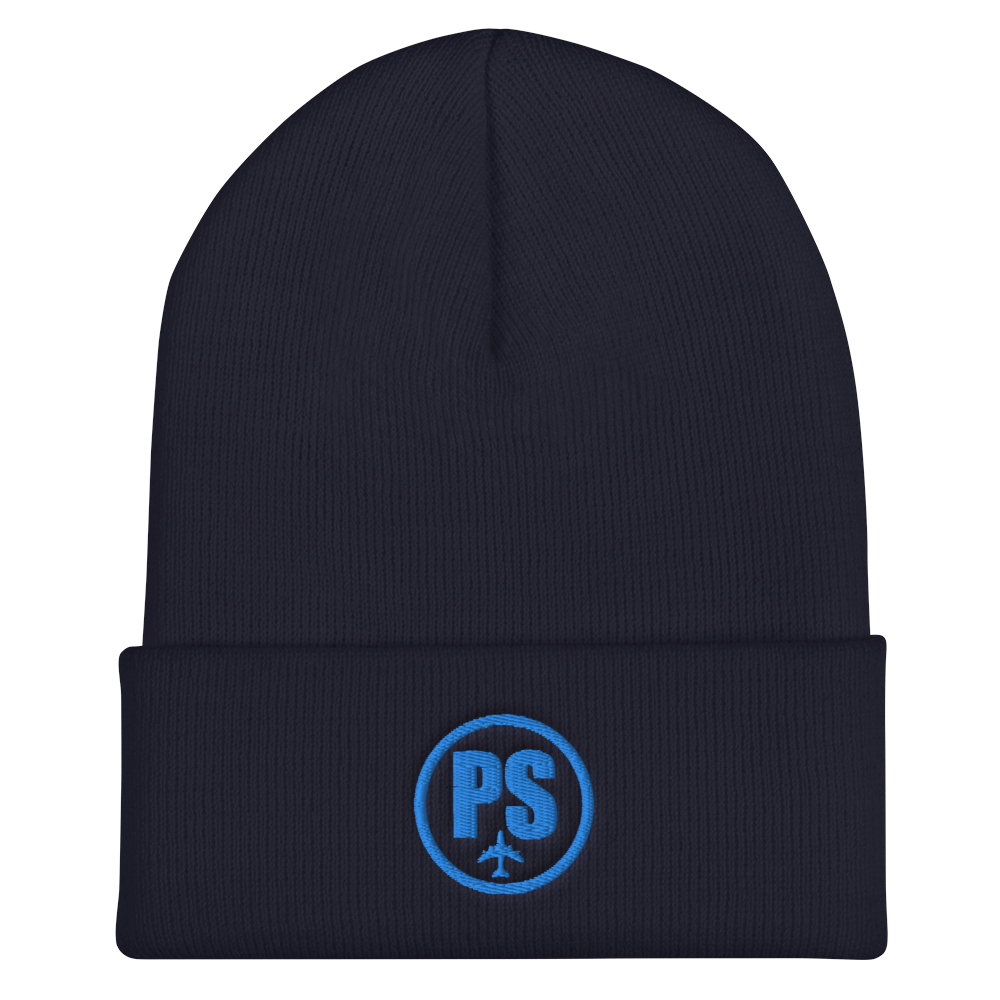 Passenger Shaming Embroidered Blue Thread Logo Cuffed Beanie - UNISEX - 4 COLORS