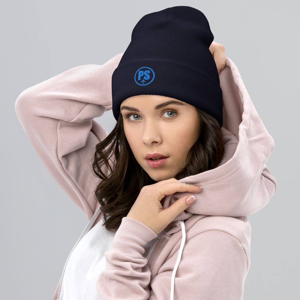 Passenger Shaming Embroidered Blue Thread Logo Cuffed Beanie - UNISEX - 4 COLORS