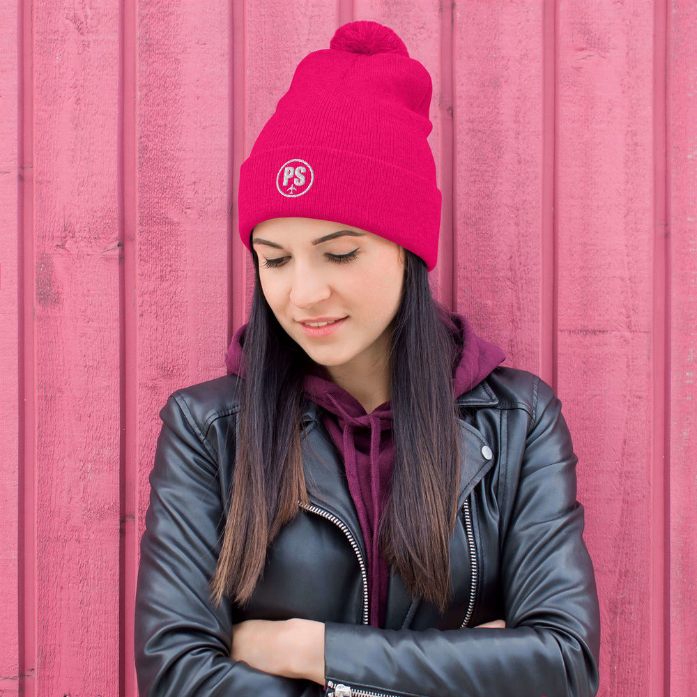 Passenger Shaming Embroidered Logo Pom-Pom Beanie - UNISEX - 5 COLORS