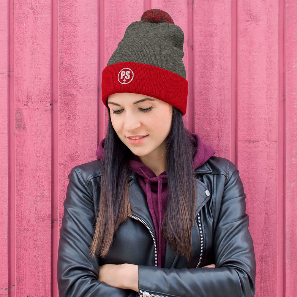 Passenger Shaming Embroidered Logo Pom-Pom Beanie - UNISEX - 5 COLORS