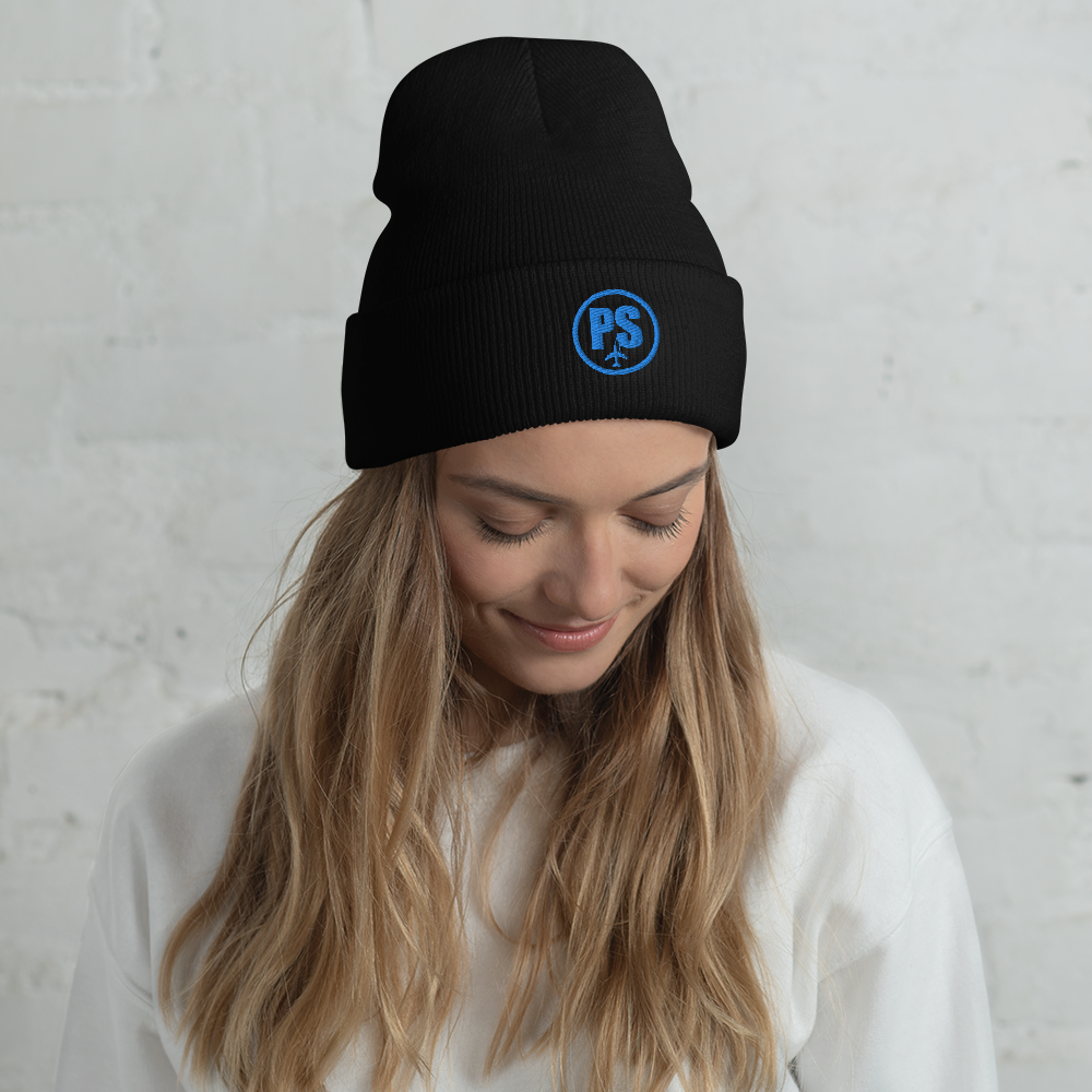 Passenger Shaming Embroidered Blue Thread Logo Cuffed Beanie - UNISEX - 4 COLORS