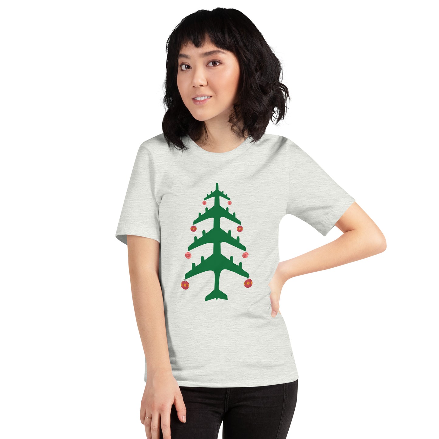 Airplane Christmas Tree Tee - UNISEX - 4 COLORS