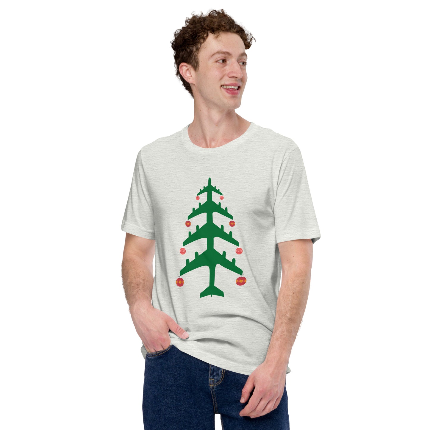 Airplane Christmas Tree Tee - UNISEX - 4 COLORS