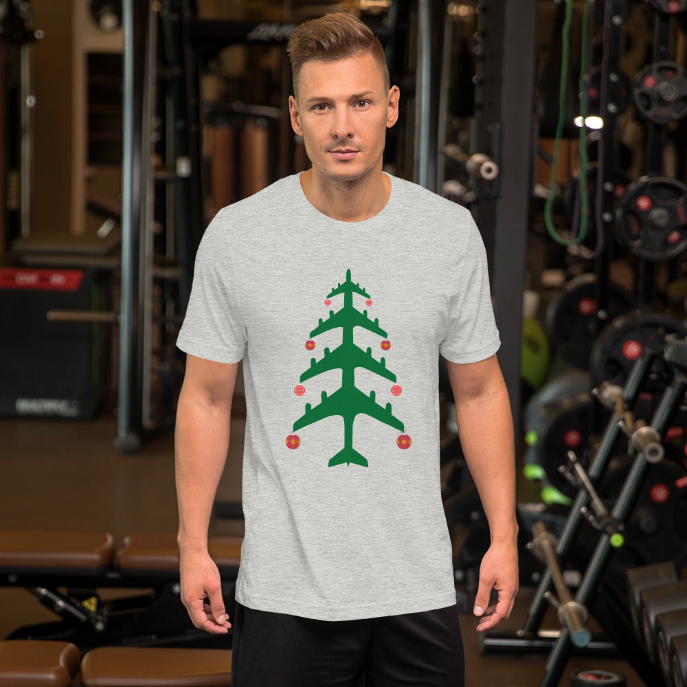 Airplane Christmas Tree Tee - UNISEX - 4 COLORS