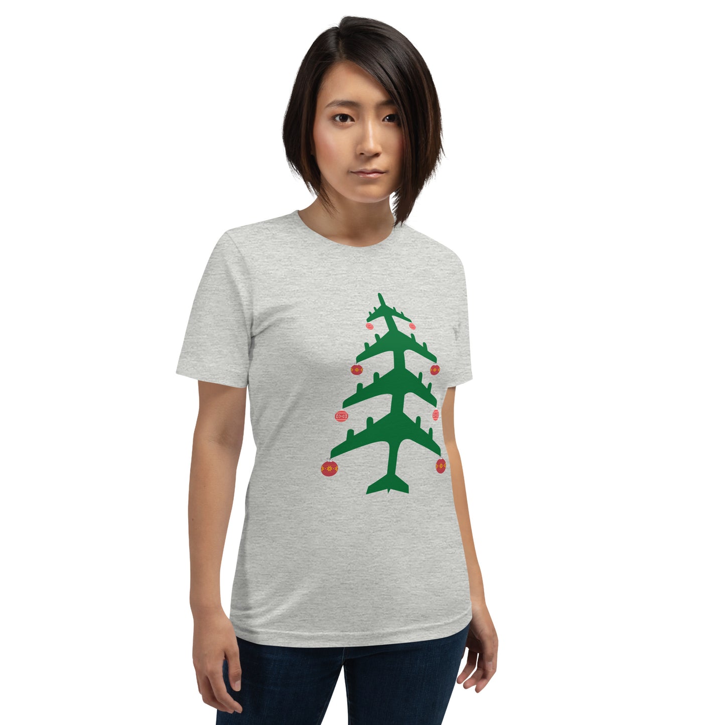 Airplane Christmas Tree Tee - UNISEX - 4 COLORS