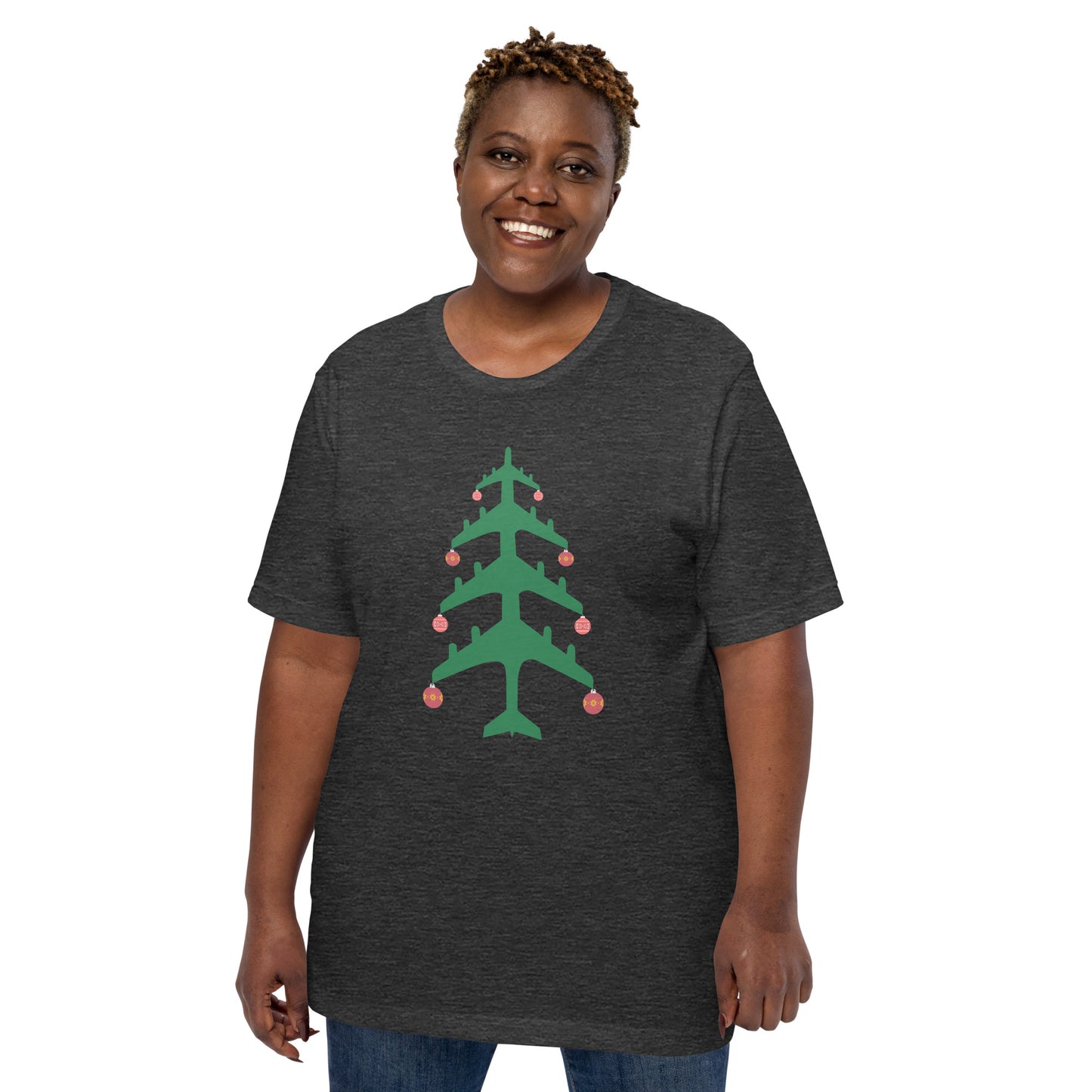 Airplane Christmas Tree Tee - UNISEX - 4 COLORS