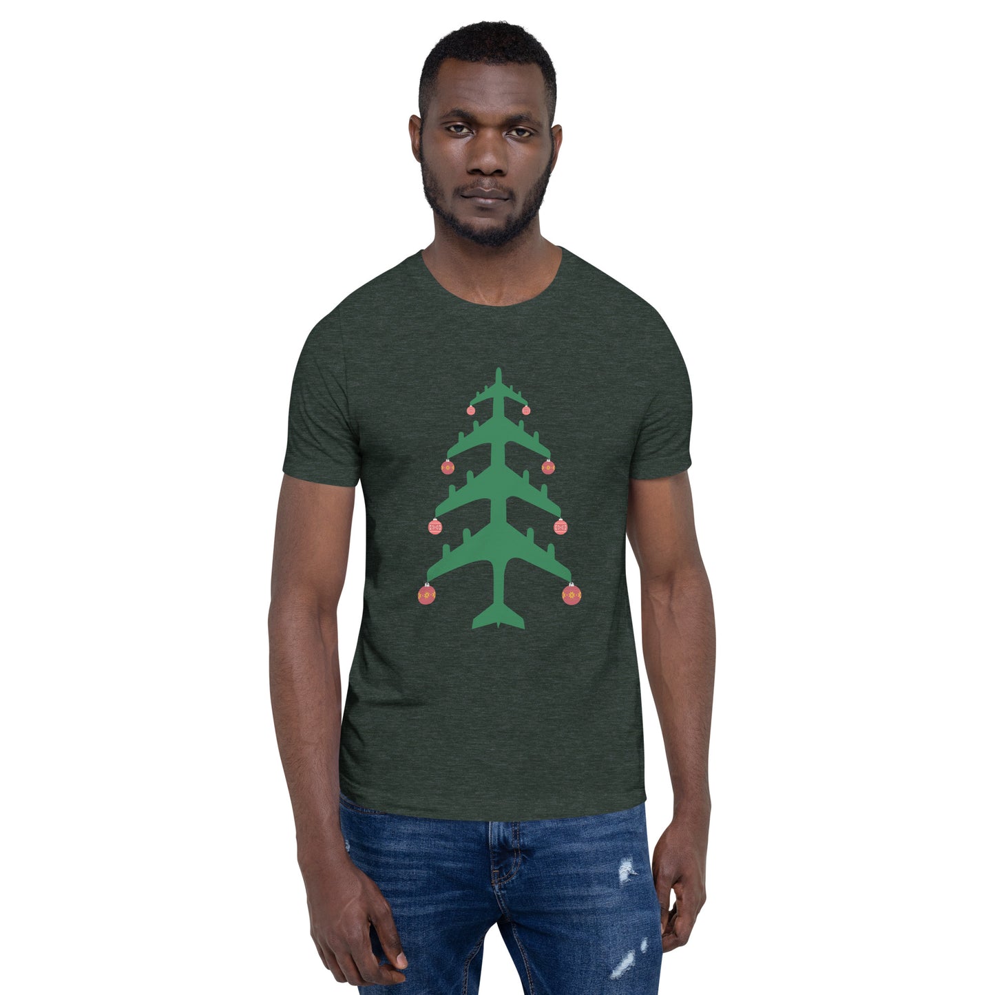 Airplane Christmas Tree Tee - UNISEX - 4 COLORS